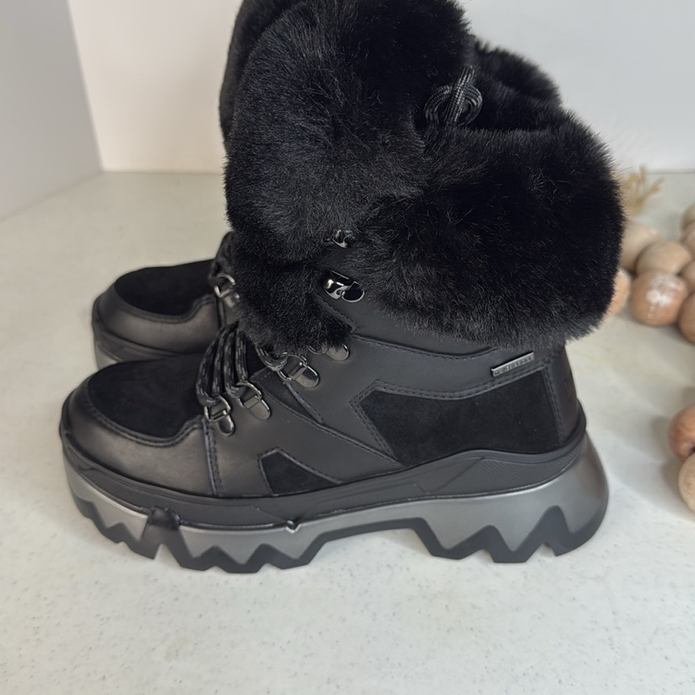 Cougar Black Faux Fur Ankle Booties - Picture 6 of 14